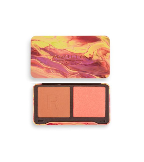 Makeup Revolution, London Neon Heat Dynamic, Illuminating, Blush Highlighter Palette, Peach Heat, 5.6 g - For Women