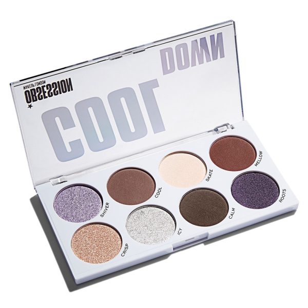 Makeup Revolution, Obsession, Eyeshadow Palette, Cool Down, 8 Shades, 1.6 g - For Women