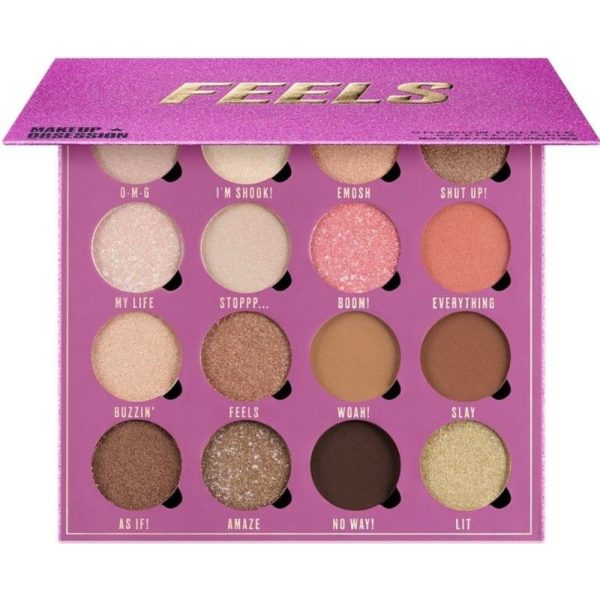 Makeup Revolution, Obsession, Eyeshadow Palette, Feels, 16 Shades, 1.3 g - For Women