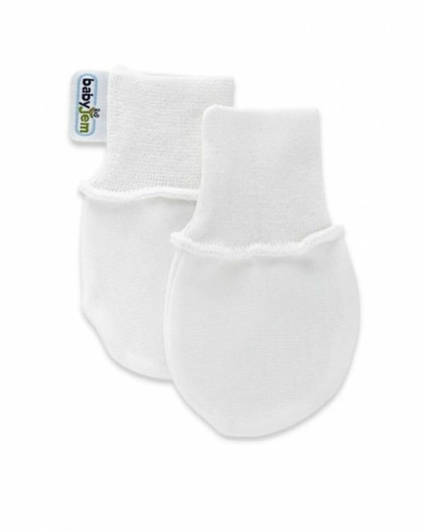 Manusi pentru nou nascuti BabyJem Baby Glove (Culoare: Alb)