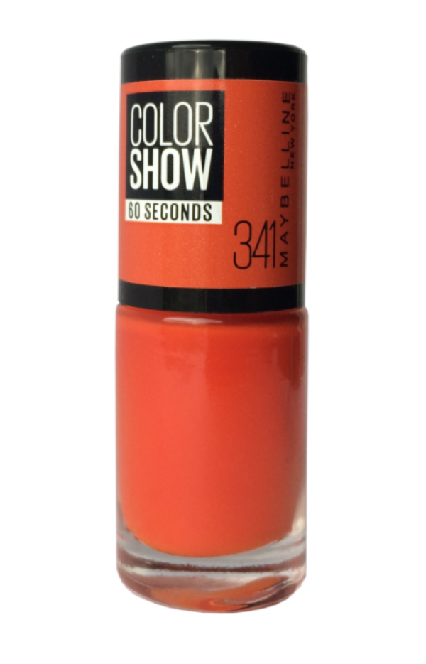 Maybelline, Color Show 60 Seconds, Nail Polish, Nr. 341, Orange Attach, 7 ml - For Women