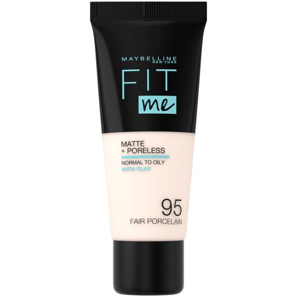 Maybelline, Fit Me Matte + Poreless, Liquid Foundation, 95, Fair Porcelain, 30 ml - For Women