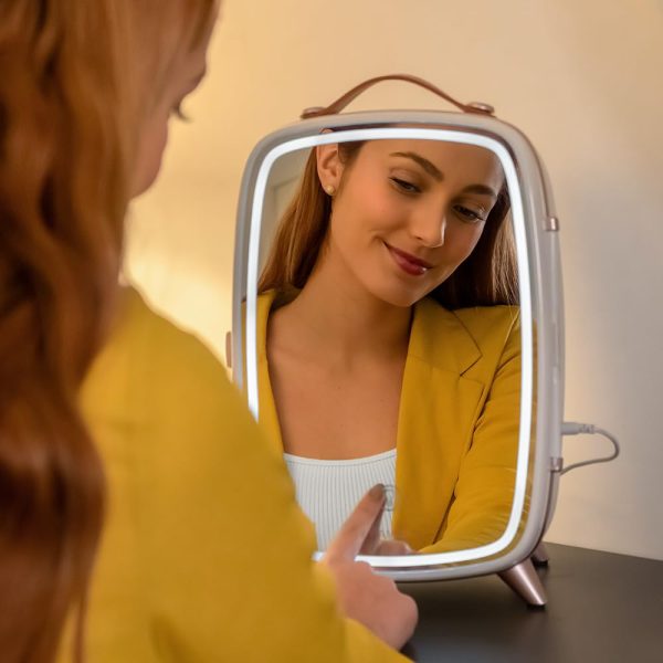 Mini Frigider pentru cosmetice Cecotec CoolingBeauty 6000 Mirror, 6l, Usa cu oglinda exterioara, lumina LED cu 3 intensitati, racire pana la 10 ºC - imagine 4