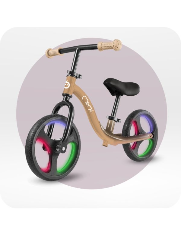 Bicicleta fara pedale cu roti led , Momi Isoka - Beige - imagine 6