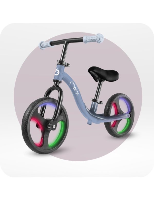 Bicicleta fara pedale cu roti led , Momi Isoka - Blue - imagine 6