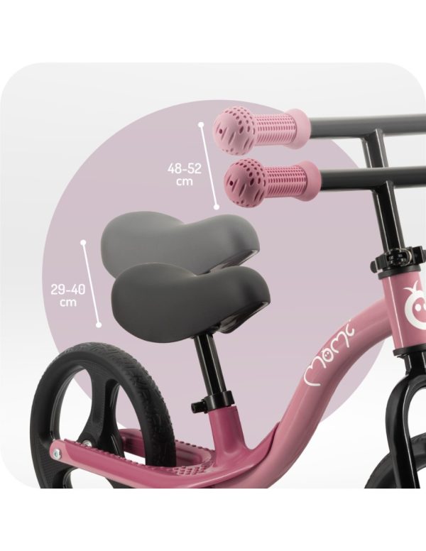 Bicicleta fara pedale cu roti led , Momi Isoka - Pink - imagine 5