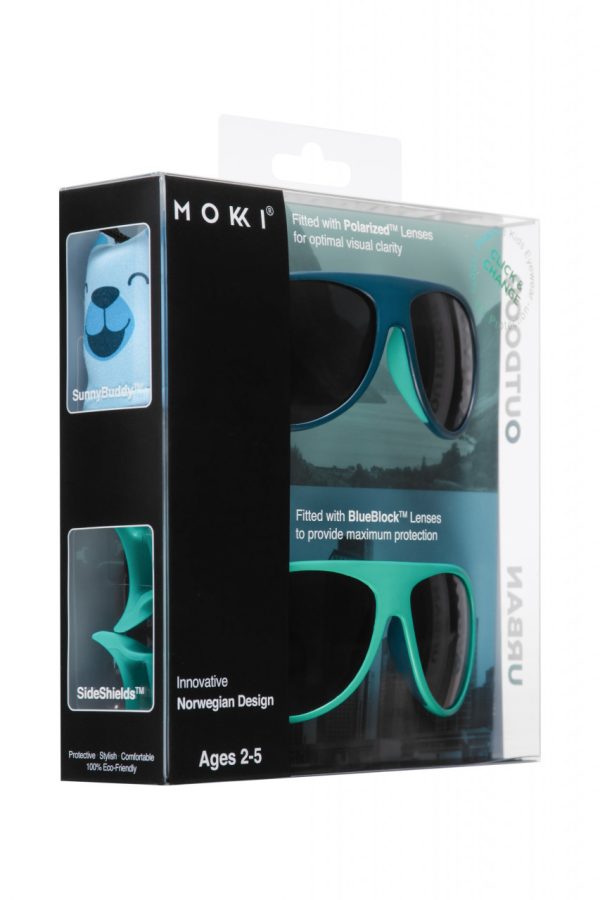 Ochelari de soare pentru copii MOKKI Click & Change, protectie UV, bleu, 2-5 ani, set 2 perechi - imagine 4