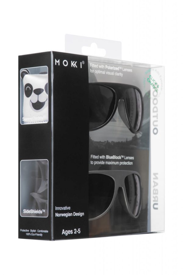 Ochelari de soare pentru copii MOKKI Click & Change, protectie UV, negru, 2-5 ani, set 2 perechi - imagine 4