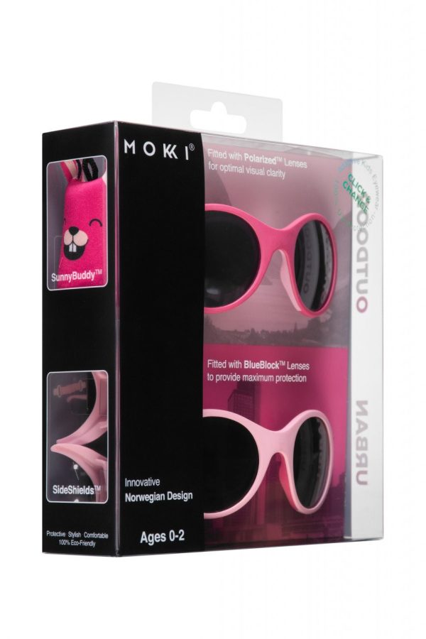 Ochelari de soare pentru copii MOKKI Click & Change, protectie UV, roz, 0-2 ani, set 2 perechi - imagine 4