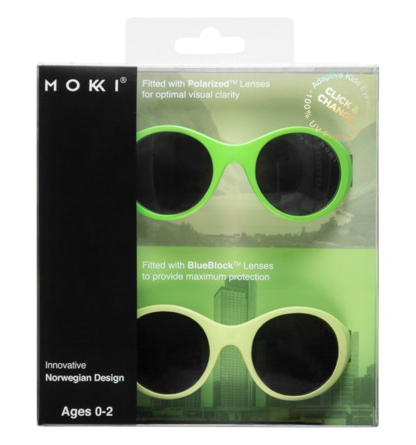 Ochelari de soare pentru copii MOKKI Click & Change, protectie UV, verde, 0-2 ani, set 2 perechi - imagine 3