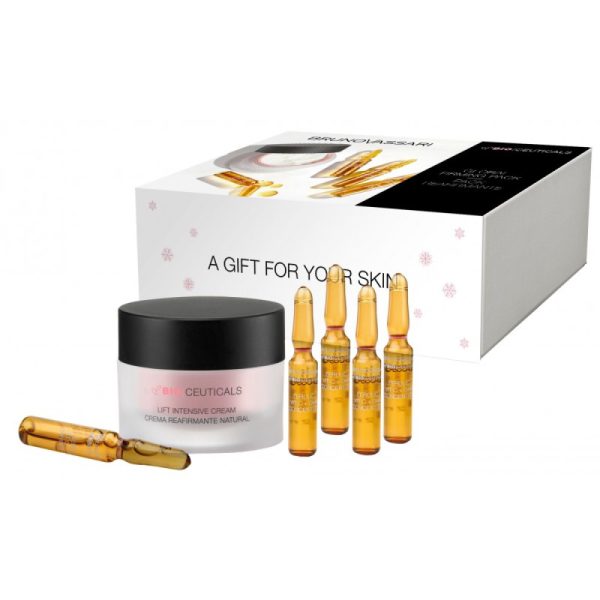 A Gift For Your Skin Set Bruno Vassari: Bio Ceuticals Lift Intensive, Anti-Ageing, Cream, For Face, 50 ml + Bioceuticals Ferulic + Vit C + DMAE Concentrate, Firming, Serum, For Face, 7 pcs, 2 ml - For Women