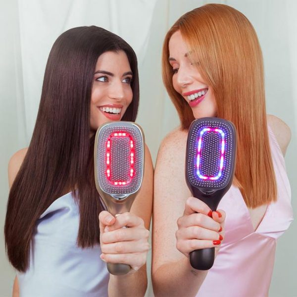 Perie Cecotec HairCare Revitalize Champagne pentru revitalizarea si repararea parului cu 5 tehnologii: vibratii, ioni negativi, microcurenti EMS, laser de putere redusa (LLLT) si lumina LED rosie - imagine 4