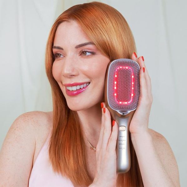 Perie Cecotec HairCare Revitalize Champagne pentru revitalizarea si repararea parului cu 5 tehnologii: vibratii, ioni negativi, microcurenti EMS, laser de putere redusa (LLLT) si lumina LED rosie - imagine 2