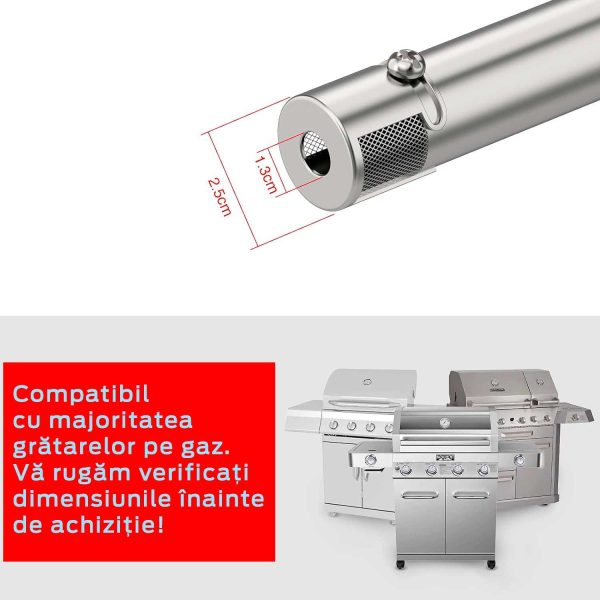 Piesa de schimb - arzator universal Coisien din inox, ajustabil intre 31-45 cm, pentru gratare pe gaz - imagine 2