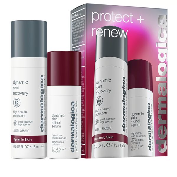 Protect + Renew Set Dermalogica: Dynamic Skin, Retinol, Anti-Wrinkle, Serum, For Face, 10 ml + Dynamic Skin, Retinol, Anti-Wrinkle, Serum, For Face, SPF 50, 15 ml - Unisex