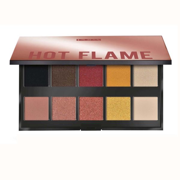 Pupa, Make Up Stories, Eyeshadow Palette, 002, Hot Flame, 10 Shades, 18 g - For Women