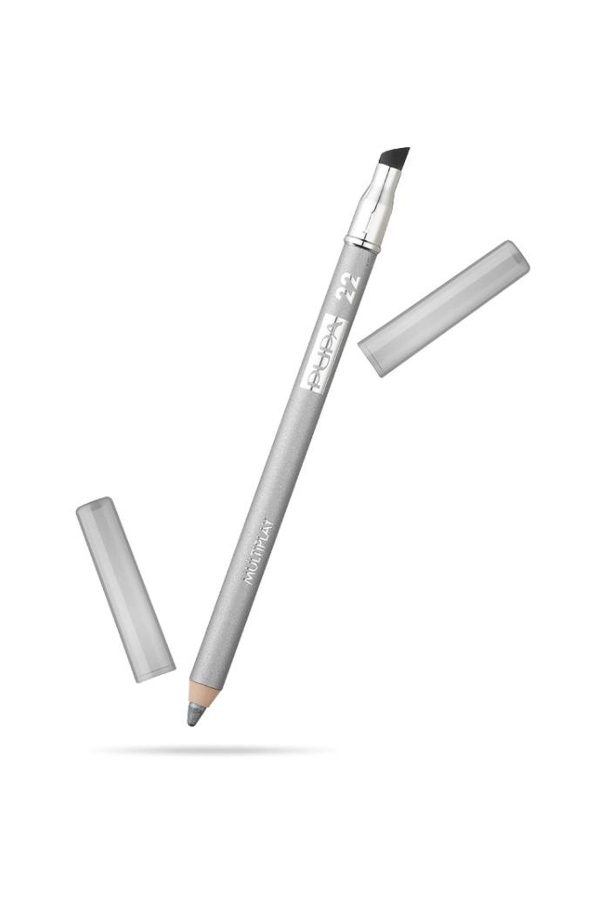 Pupa, Multiplay, Double-Ended, Eyeshadow & Kajal Eyeliner 2-In-1, 22, Pure Silver, 1.2 g - For Women