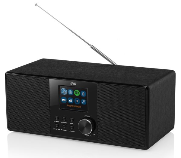 Radio internet JVC RA-E981B, 10W RMS, tuner DAB+/FM, Bluetooth, LCD 2.8”, WiFi, Spotifiy Connect, telecomanda, USB, AUX, negru - imagine 2