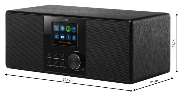 Radio internet JVC RA-E981B, 10W RMS, tuner DAB+/FM, Bluetooth, LCD 2.8”, WiFi, Spotifiy Connect, telecomanda, USB, AUX, negru - imagine 11