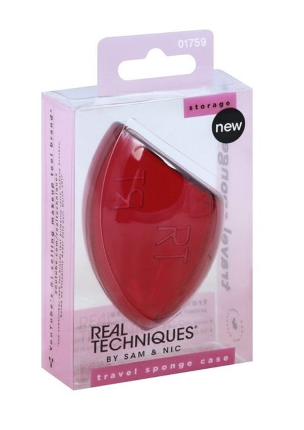 Real Techniques, Miracle, Makeup Plastic Sponge Case, Red - For Women