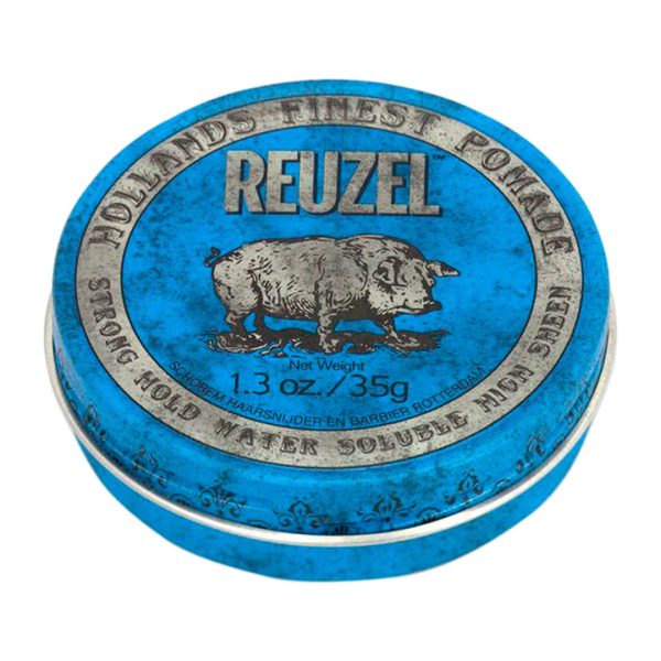 Reuzel, Blue, Hair Styling Pomade, High Shine, Strong Hold, 35 g - For Men