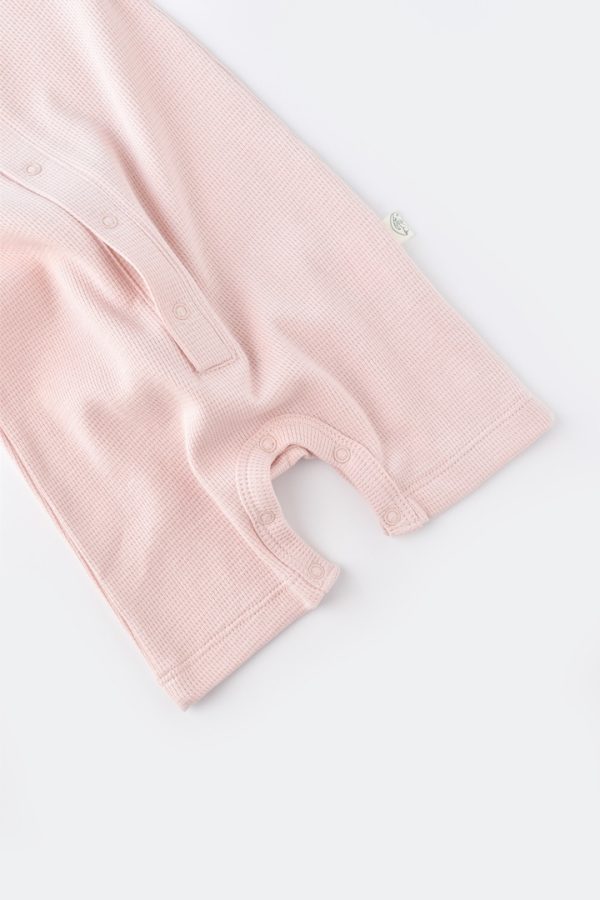 Salopeta cu pantaloni scurti - 100% bumbac organic - Roz, BabyCosy (Marime: 18-24 Luni) - imagine 4