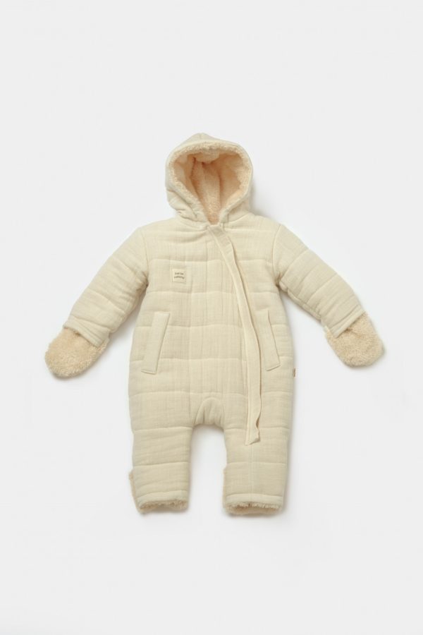 Salopeta de iarna pentru bebelusi, Winter muselin, Stone, BabyCosy (Marime: 18-24 Luni)