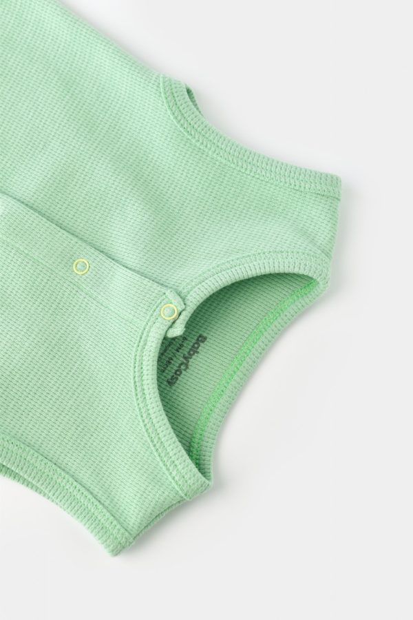 Salopeta fara maneci si pantaloni scurti - 100% bumbac organic - Mint, BabyCosy (Marime: 6-9 luni) - imagine 3