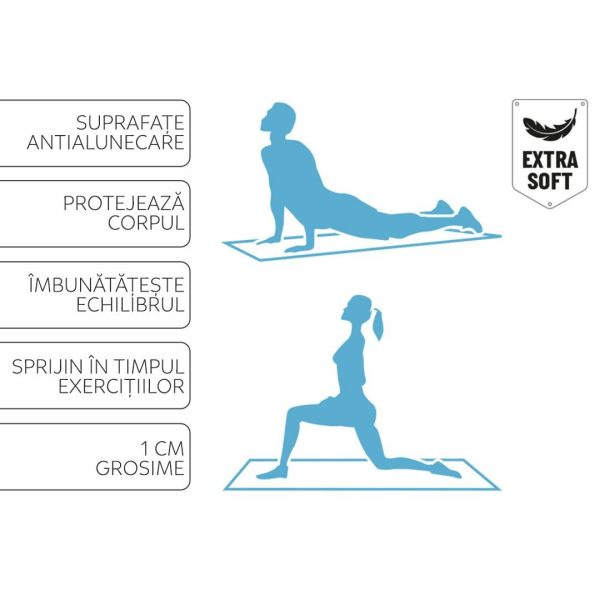 Saltea yoga, fitness, pilates, Umbro, din spumă EVA, 190x58 cm, roșu - imagine 2