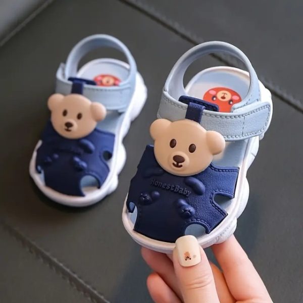 Sandalute bleumarine cu bleu pentru baietei - Teddy (Marime Disponibila: Marimea 22)