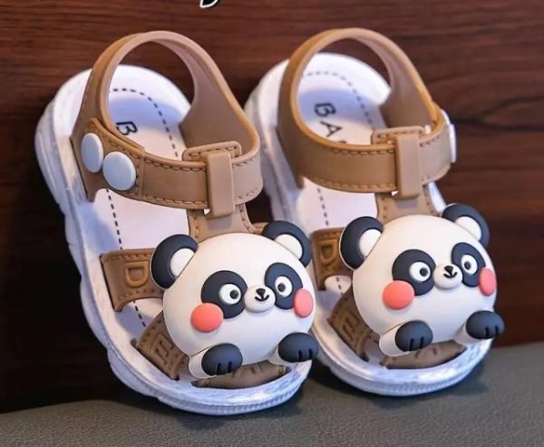 Sandalute maro pentru baietei - Panda (Marime Disponibila: Marimea 22) - imagine 3