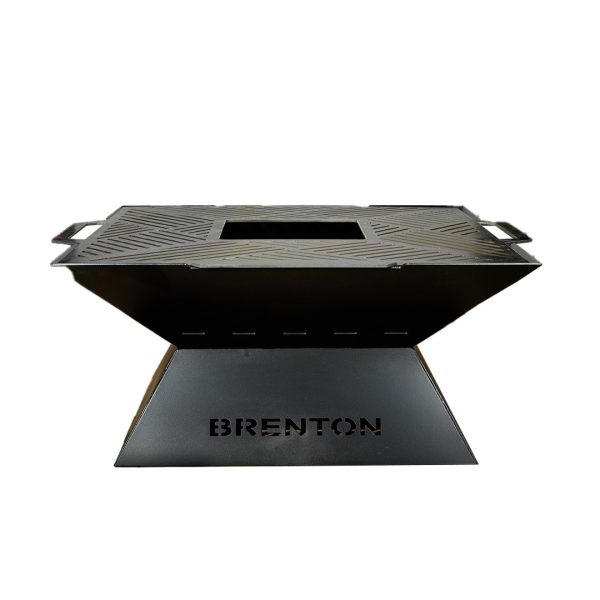 Semineu pe lemne cu grill patrat din otel carbon 75 x 75 cm BRENTON BRNT04 - imagine 6