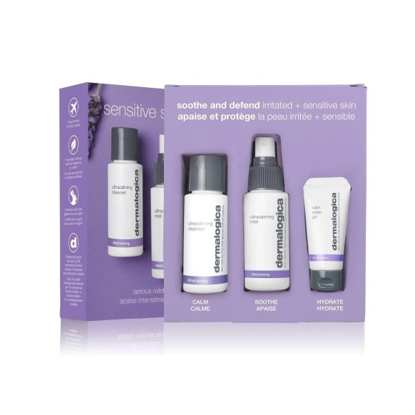 Sensitive Skin Rescue Kit Set Dermalogica: UltraCalming, Cleansing Gel, For Face, 50 ml + UltraCalming, Calming, Mist Lotion, For Face, 50 ml + UltraCalming, Glycerin, Hydrating, Day & Night, Gel, For Face, 15 ml - Unisex