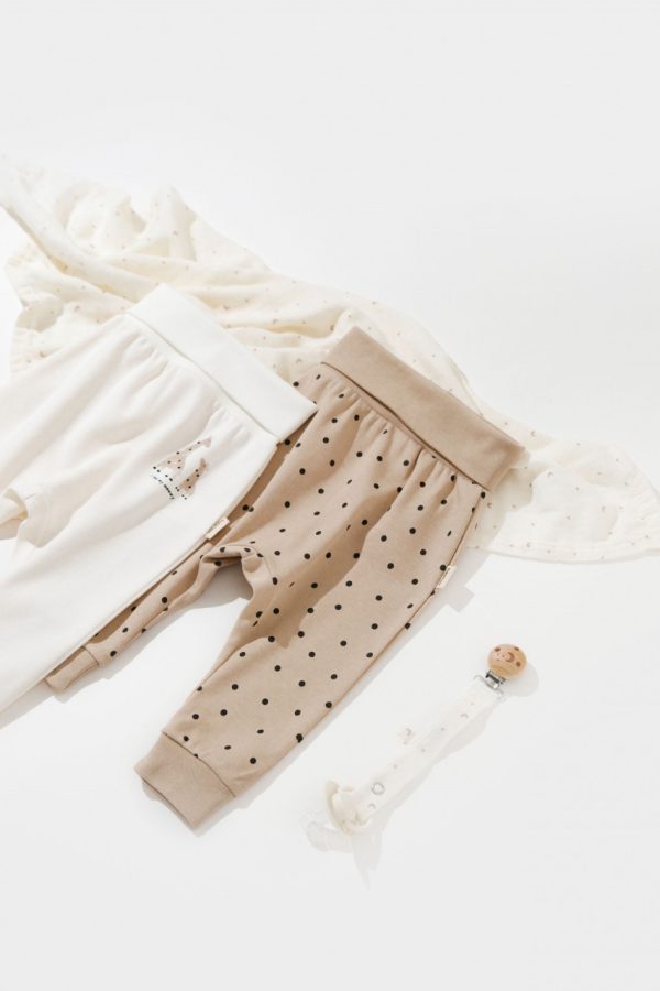 Set 2 pantaloni bebe unisex Girafa, BabyCosy, 100% bumbac organic (Marime: 6-9 luni) - imagine 4