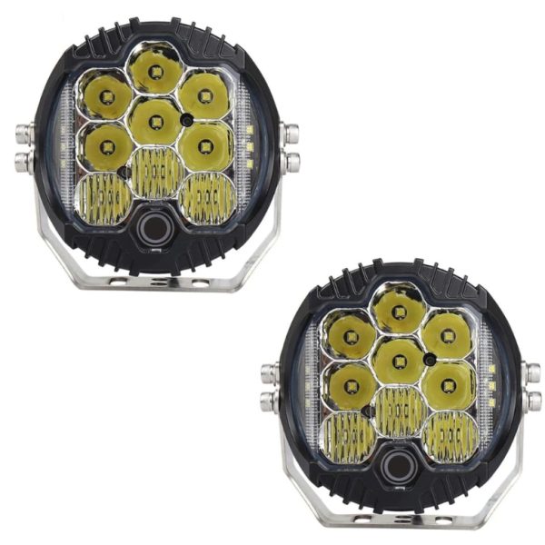 Set 2 Proiectoare LED auto Off-Road 230W, 12V-80V, lumina alb-galbena, BZRSH