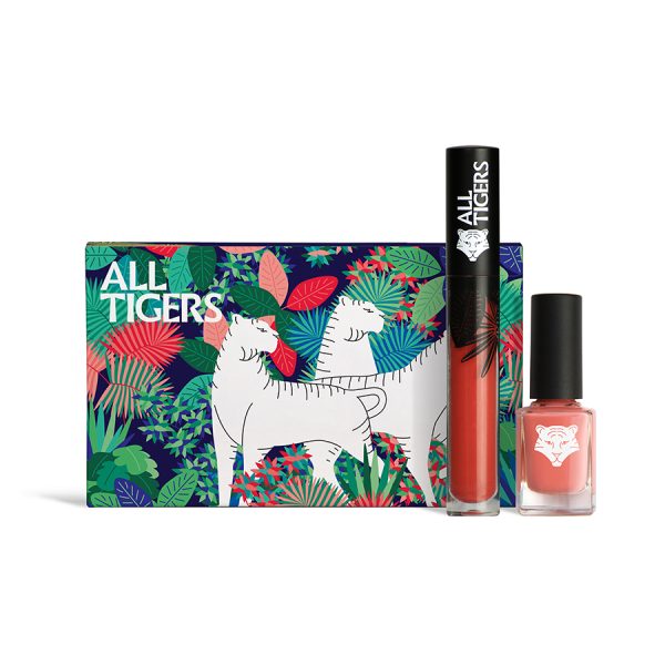 Set All Tigers: Natural & Vegan, Liquid Lipstick, 683, Make Your Mark, 8 ml + Natural & Vegan, Vegan, Nail Polish, 196, Take Your Chance, 11 ml - For Women