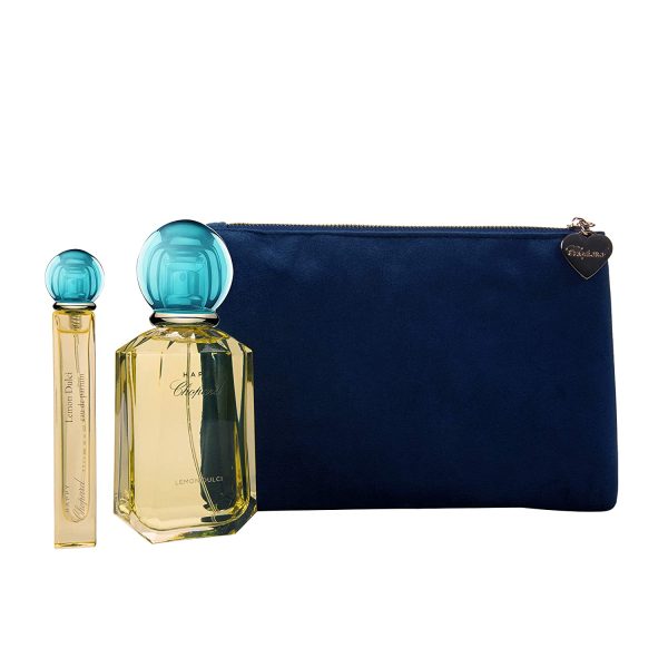 Happy Lemon Dulci Set Chopard: Happy Lemon Dulci, Eau De Parfum, For Women, 100 ml + Textile Makeup Bag, Blue + Happy Lemon Dulci, Eau De Parfum, For Women, 10 ml - None