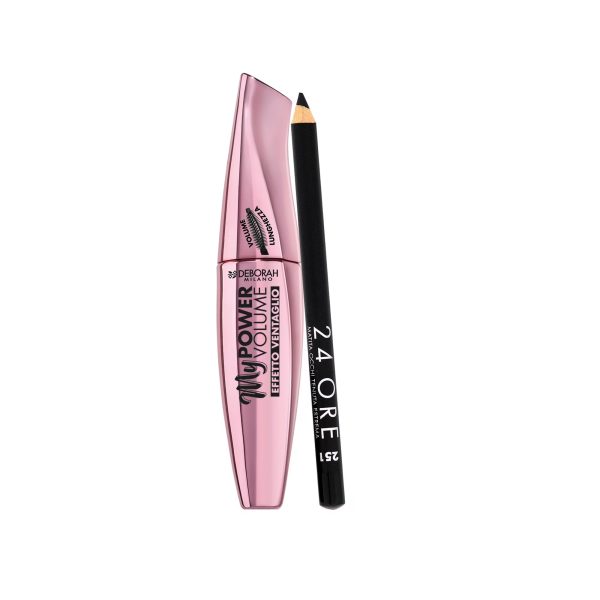 Set Deborah: 24H Extra, Gel Pencil Eyeliner, Black, 1.5 g + My Power, Waterproof, Volumizing, Mascara, Black, 14 ml - For Women