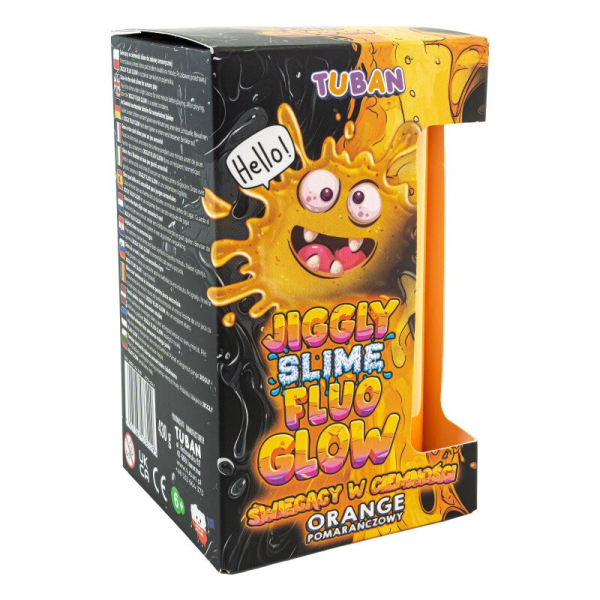 Set DIY experimente JIGGLY SLIME FLUO GLOW , PORTOCALIU 430 g