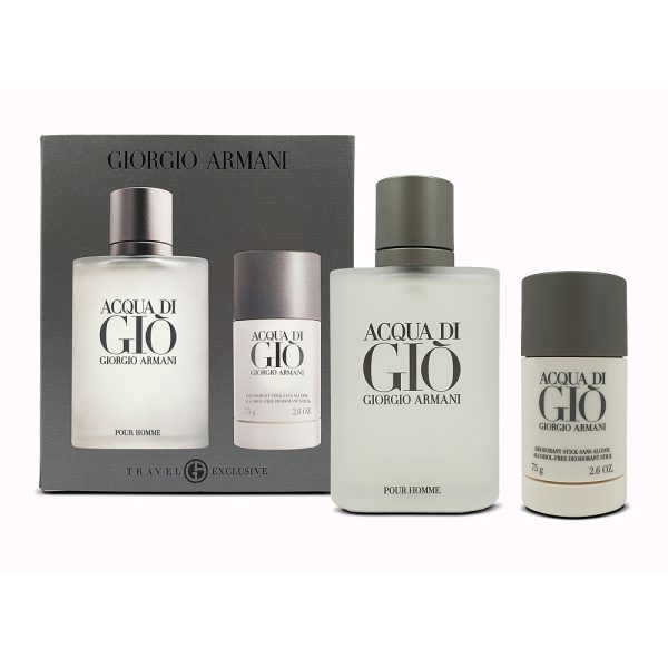 Set Giorgio Armani: Acqua di Gio, Eau De Toilette, For Men, 100 ml + Acqua di Gio, Anti-Perspirant, Deodorant Stick, For Men, 75 g - For Men