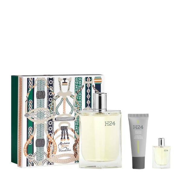 Set Hermes: H24, Eau De Toilette, For Men, 100 ml + H24, Eau De Toilette, For Men, 5 ml *Miniature + H24, Energy & Hydration, Cream, For Face, 20 ml - For Men