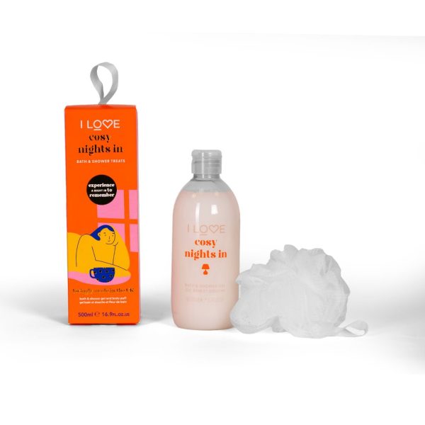 Set I Love: Cosy Night's, Hydrating, Shower Gel, For All Skin Types, 500 ml + I Love, Body Sponge - For Women