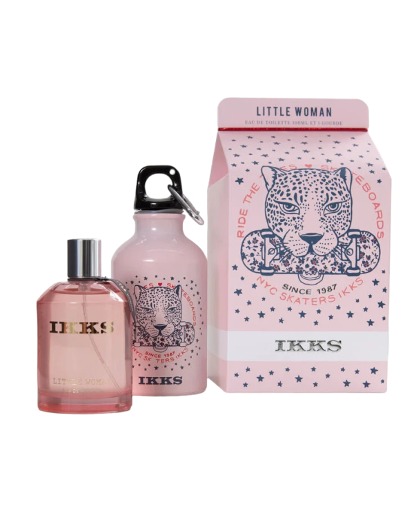 Set Ikks: Little Woman, Eau De Toilette, For Women, 100 ml + Little Woman, GWP Glass Water Bottle, Pink - For Women