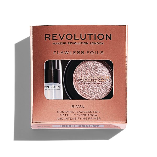 Set Makeup Revolution: Flawless Foils, Vegan, Eyeshadow Primer, 2 ml + Flawless Foils, Vegan, Eyeshadow Palette, Rival, 2 g - For Women