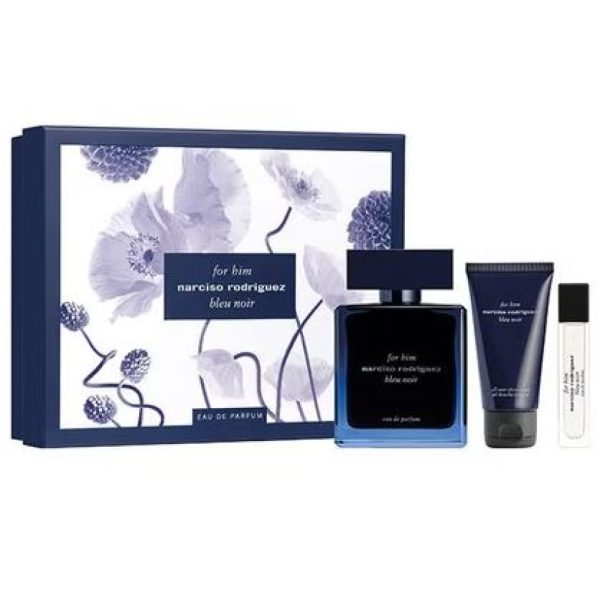 Set Narciso Rodriguez: Bleu Noir, Eau De Parfum, For Men, 100 ml + Bleu Noir, Eau De Parfum, For Men, 10 ml + Bleu Noir, Cleansing, Shower Gel, All Over The Body, For All Skin Types, 50 ml - For Men