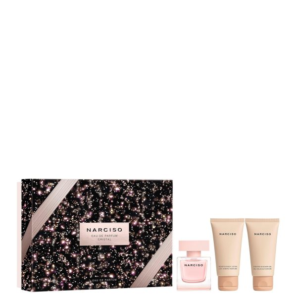 Set Narciso Rodriguez: Cristal, Eau De Parfum, For Women, 50 ml + Cristal, Hydrating, Body Lotion, 50 ml + Cristal, Cleansing, Shower Gel, All Over The Body, For All Skin Types, 50 ml - For Men