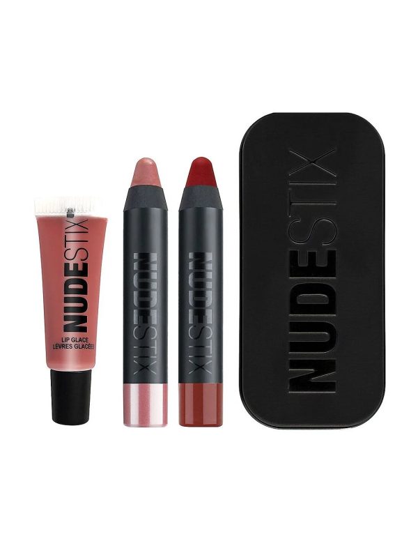 Set Nudestix: Red Hot Lips Mini Kit Royal, Cream Lipstick, 04, Nude, 2 ml + Red Hot Lips Mini Kit Royal, Cream Lipstick, Posh, 2.5 ml - For Women