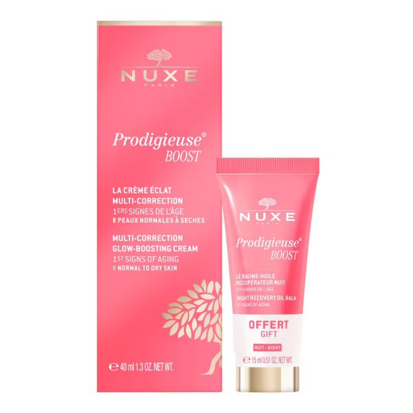 Set Nuxe: Creme Prodigieuse Boost, Multi-Correction, Cream, For Face, 40 ml + Creme Prodigieuse Boost, Recovery, Night, Balm, For Face, 15 ml - For Women