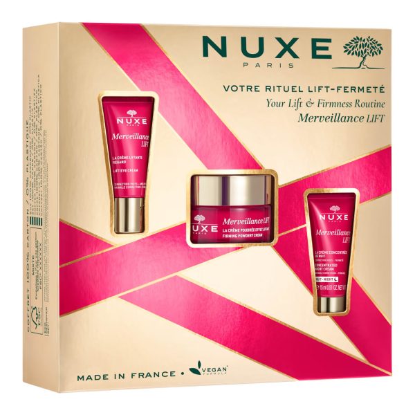 Set Nuxe: Merveillance Expert, Lifting, Cream, For Face, 50 ml + Merveillance Lift, Vegan, Lifting, Eye Cream, 15 ml + Merveillance Lift, Vegan, Lifting, Night, Cream, For Face, 15 ml - For Women