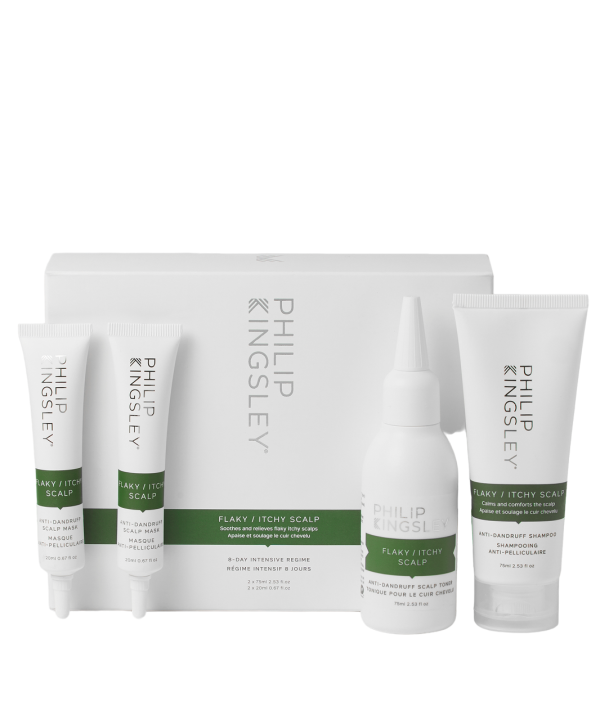 Flaky/Itchy Scalp Set Philip Kingsley: Flaky/Itchy Scalp, Scalp Treatment Cream Mask, 75 ml + Flaky/Itchy Scalp, Scalp Treatment Cream Mask, 2 pcs, 20 ml + Flaky/Itchy Scalp, Hair Shampoo, Anti-Dandruff, 75 ml + Flaky/Itchy Scalp, Scalp Treatment Cream Mask, 20 ml - Unisex